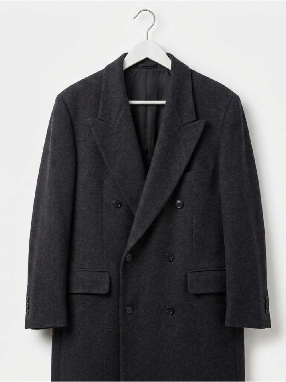Ron CHERESKIN Italy Long Wool CASHMERE Blend Coat Overcoat Mens Size L